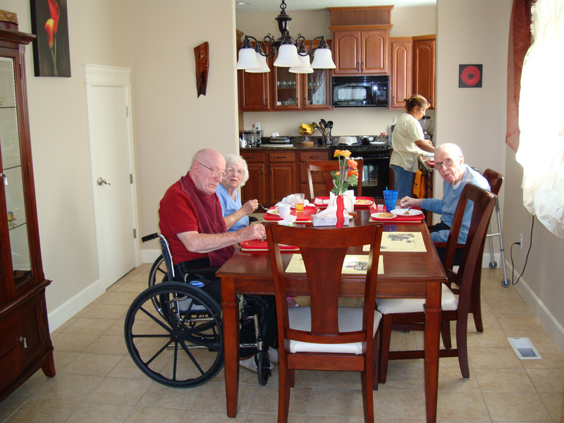 Residents at dining table